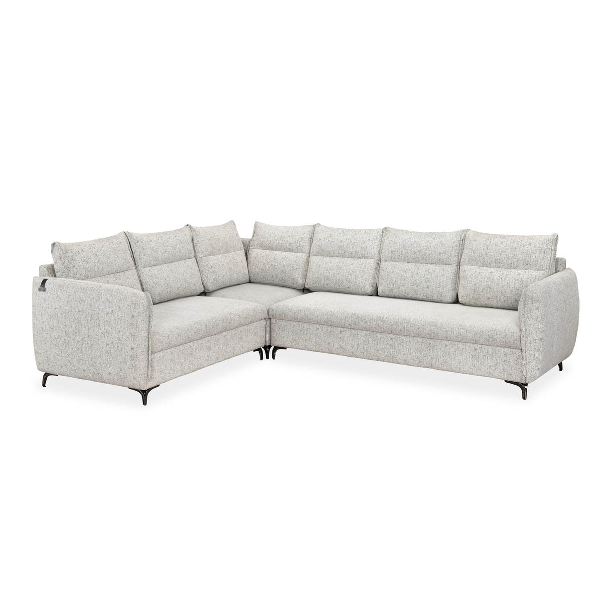 Infinia 3+2+1 Seater Fabric Sofa Set with Right Corner Sofa- Off White