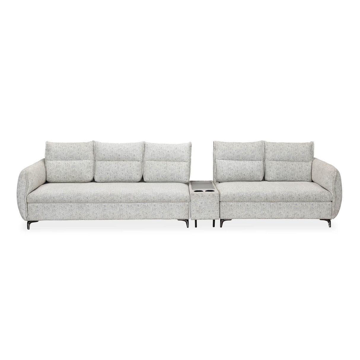 Infinia 3+2 Seater Fabric Sofa Set with Rectangle Console- Off White