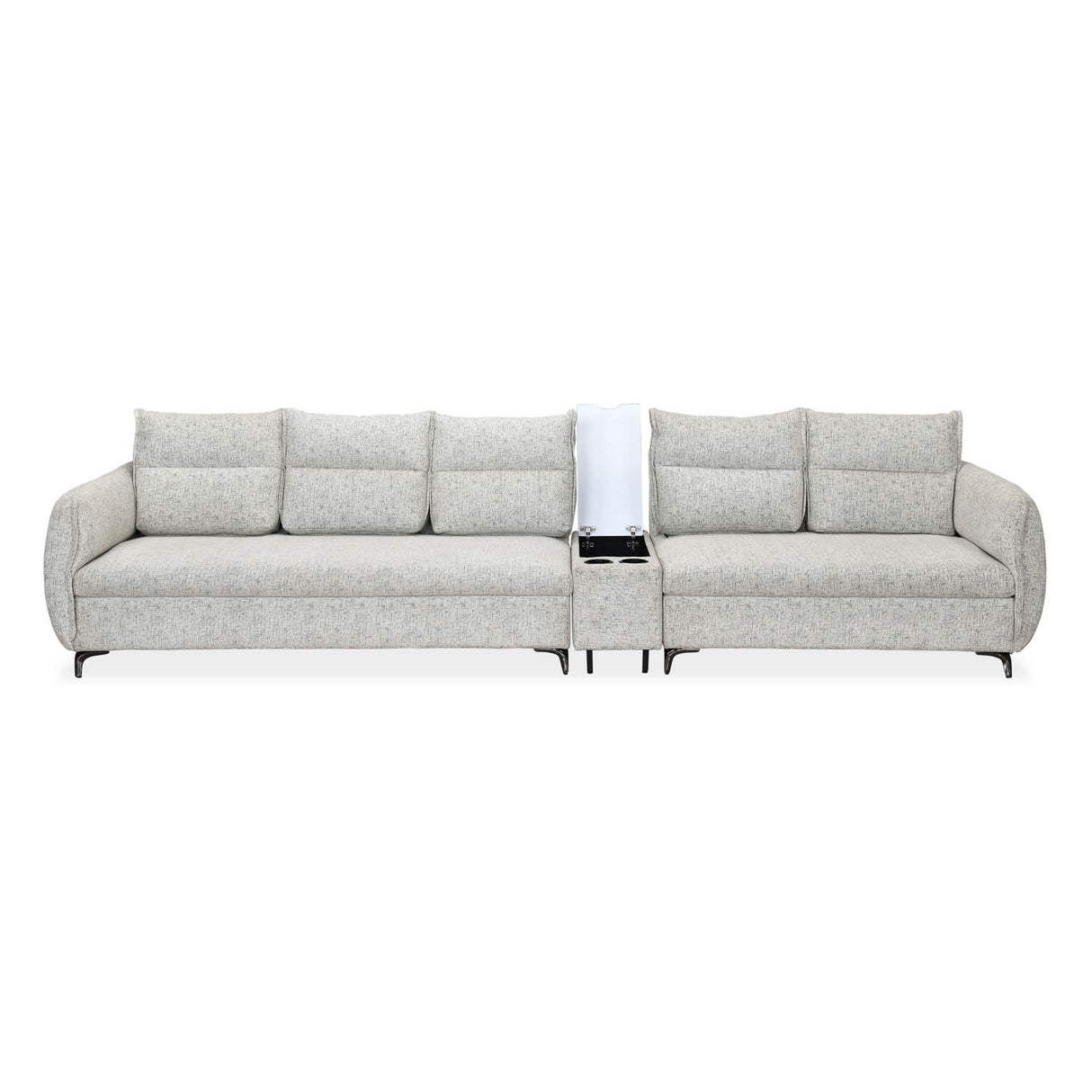 Infinia 3+2 Seater Fabric Sofa Set with Rectangle Console- Off White