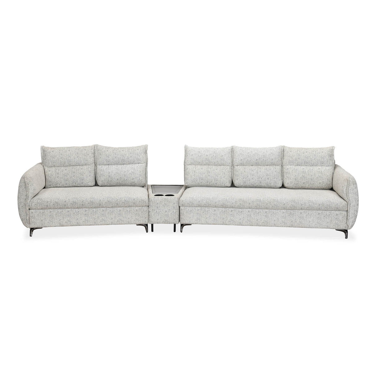 Infinia 2+3 Seater Fabric Sofa Set with Triangle Console- Off White