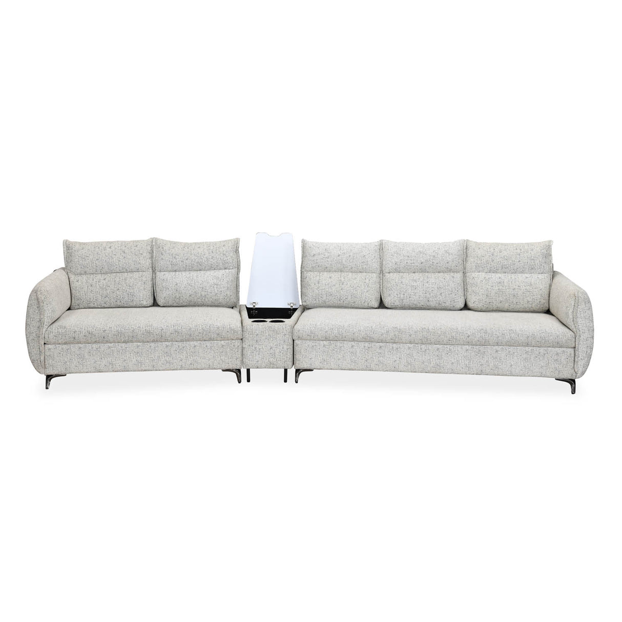 Infinia 3+2 Seater Fabric Sofa Set with Triangle Console- Off White