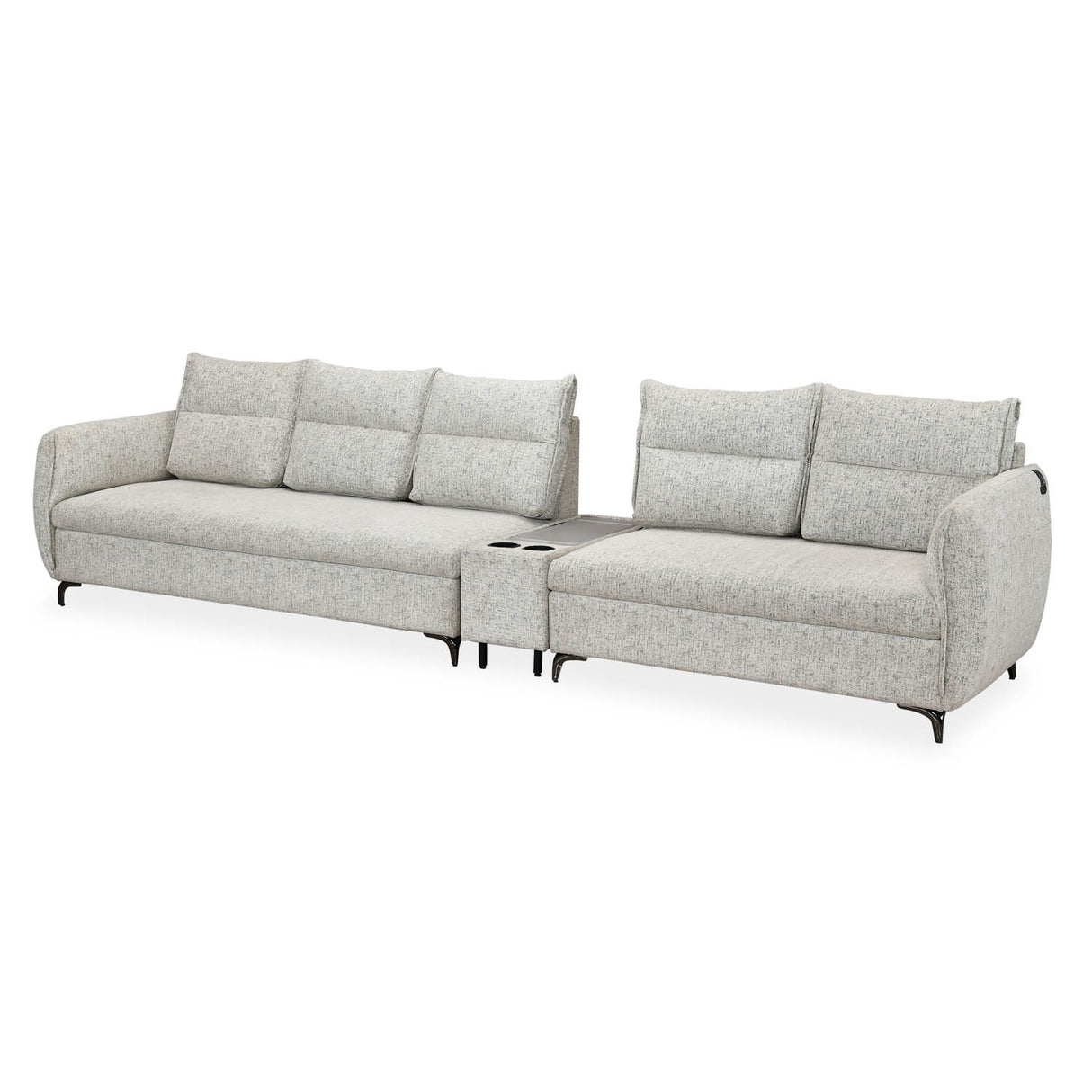 Infinia 3+2 Seater Fabric Sofa Set with Rectangle Console- Off White