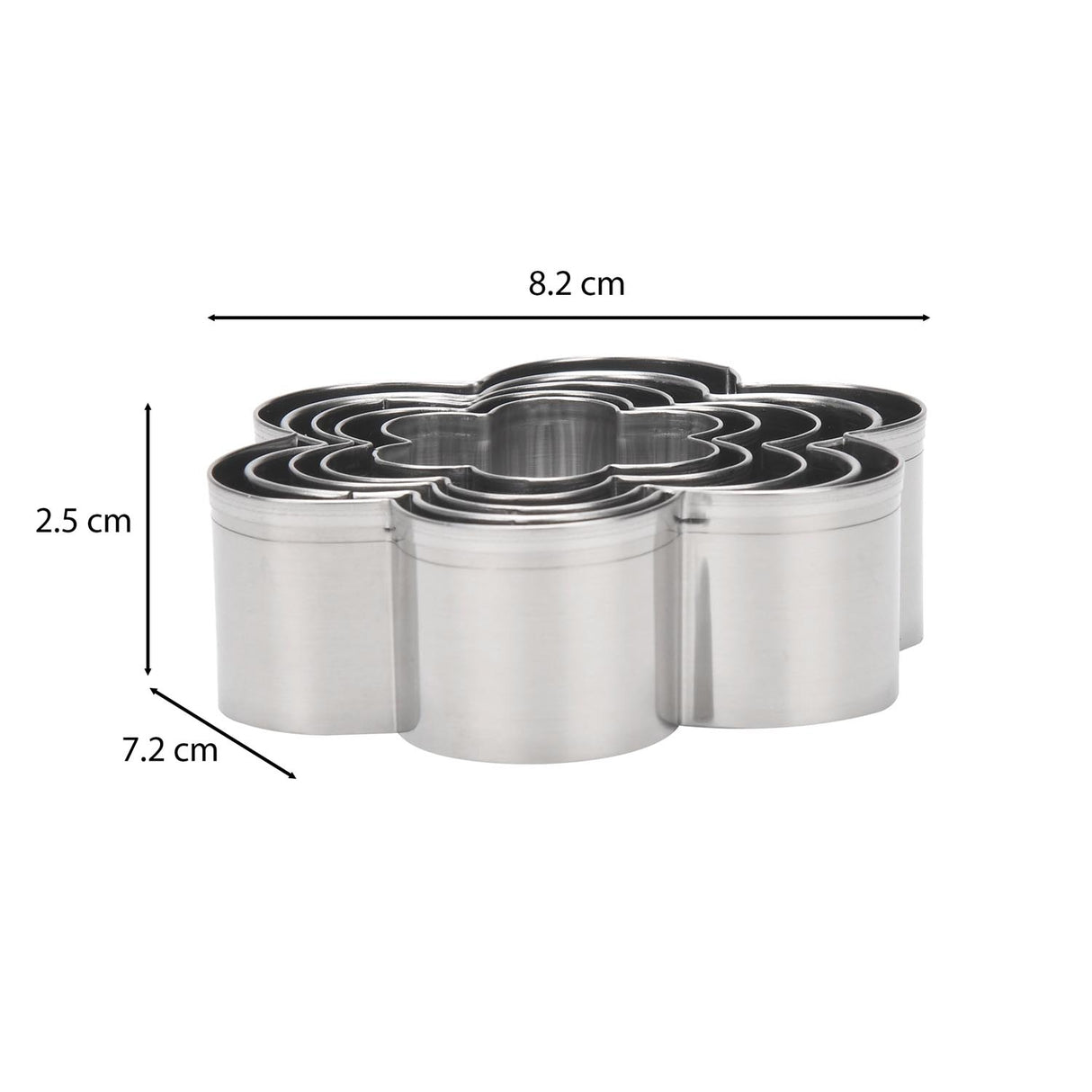 Baker's Secret Stainless Steel Cookie Cutter Set of 5- Silver