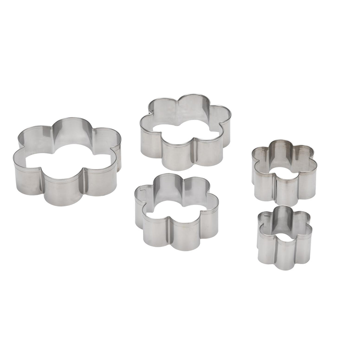 Baker's Secret Stainless Steel Cookie Cutter Set of 5- Silver