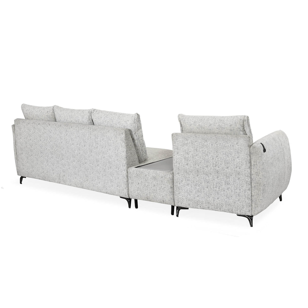 Infinia 1+3 Seater Fabric Sofa Set with Triangle Console- Off White