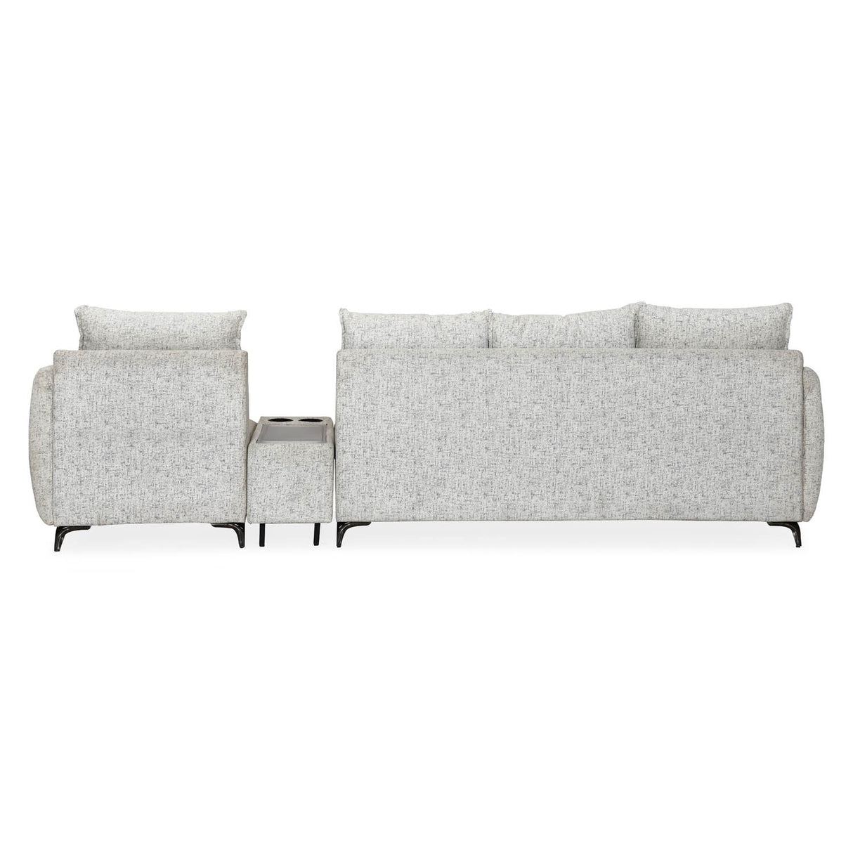 Infinia 3+1 Seater Fabric Sofa Set with Triangle Console- Off White
