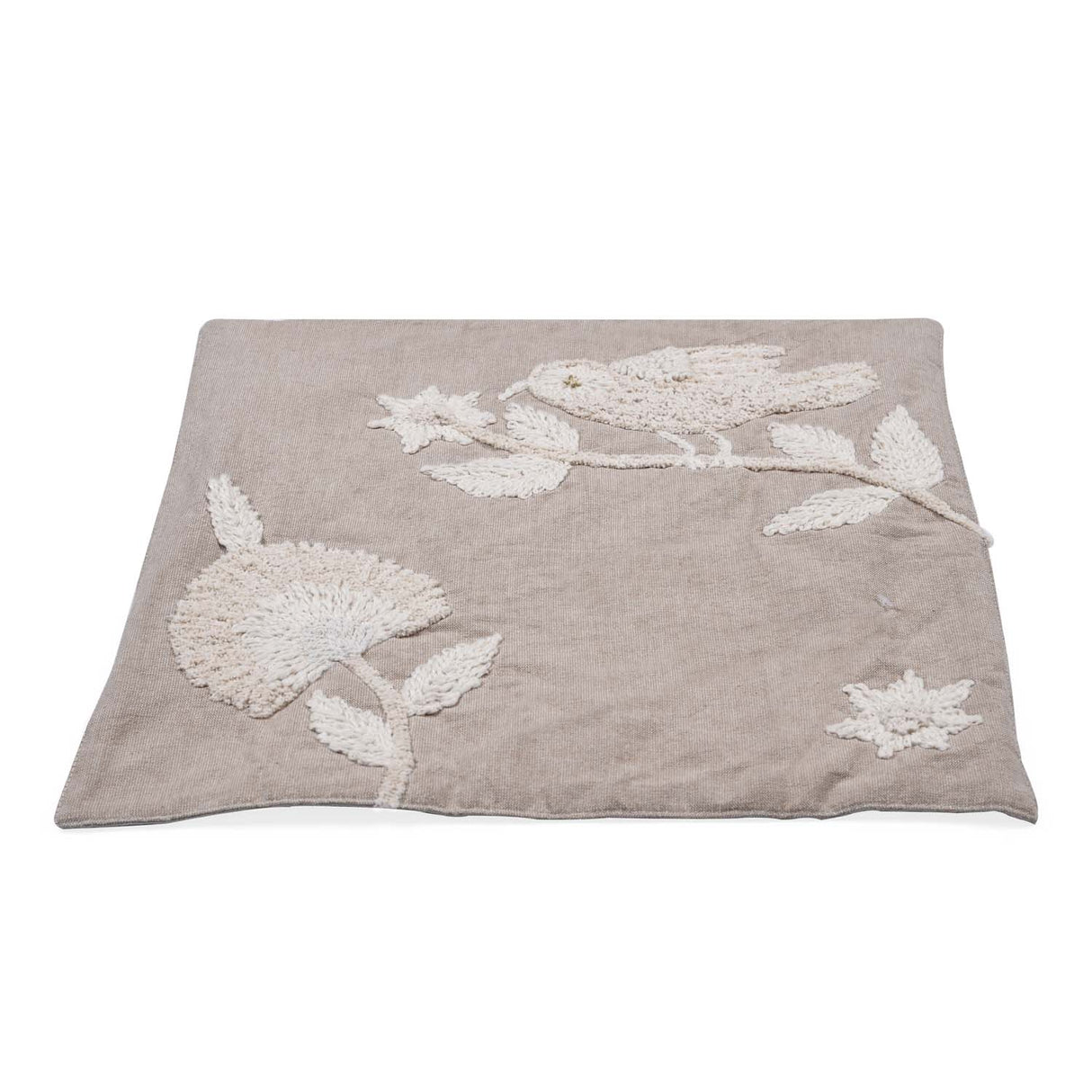 Embroidered Chambray Trivet- Beige
