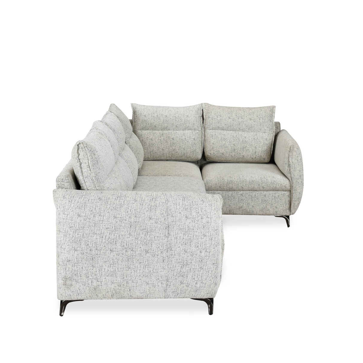 Infinia 3+1+1 Seater Fabric Sofa Set with Left Corner Sofa- Off White