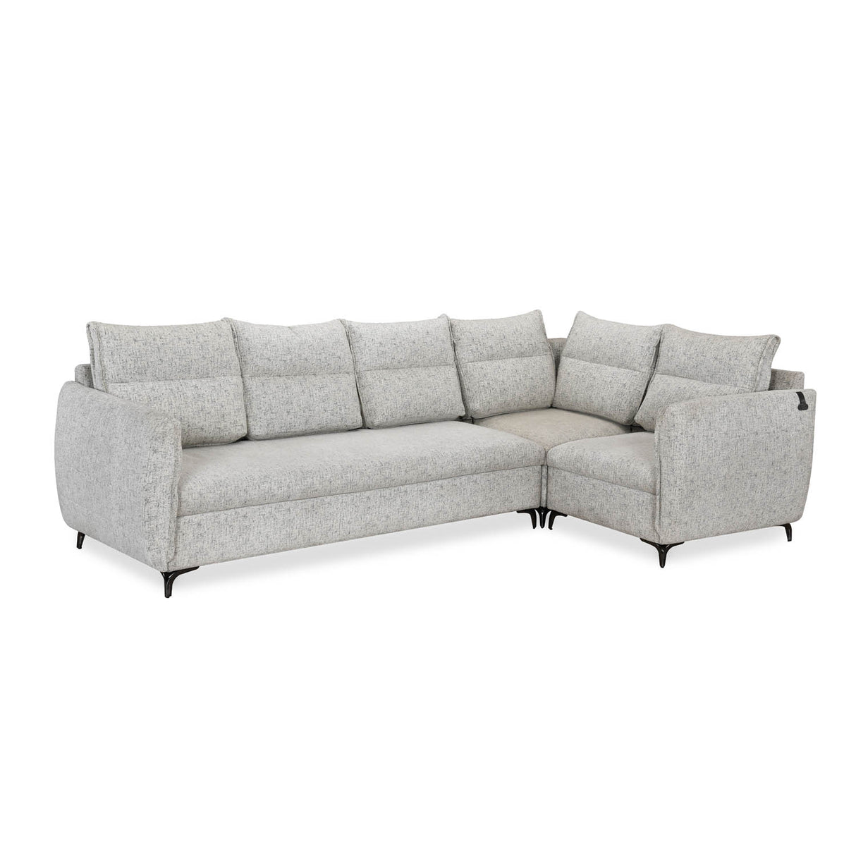 Infinia 3+1+1 Seater Fabric Sofa Set with Left Corner Sofa- Off White