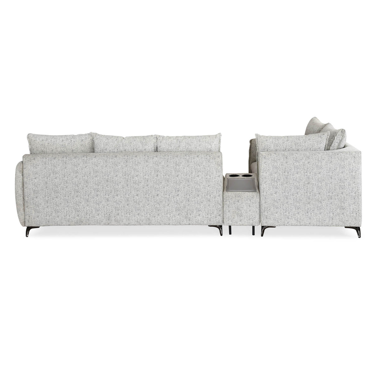Infinia 3+1+1 Seater Fabric Sofa Set with Right Corner Sofa and Rectangle Console- Off White