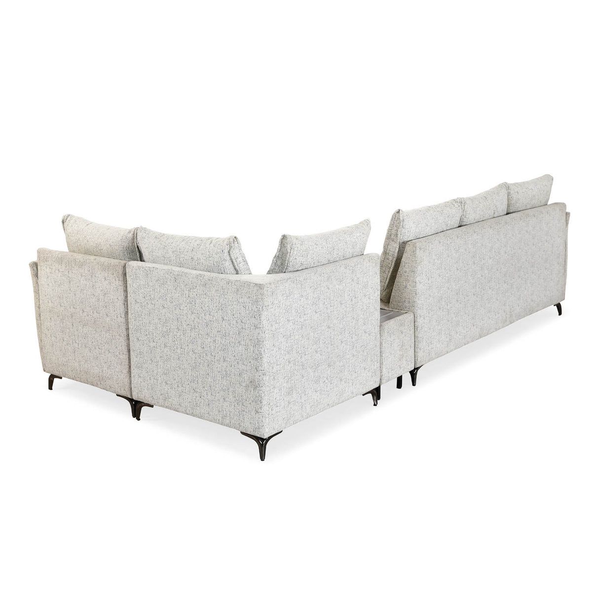 Infinia 3+1+1 Seater Fabric Sofa Set with Left Corner Sofa and Rectangle Console- Off White