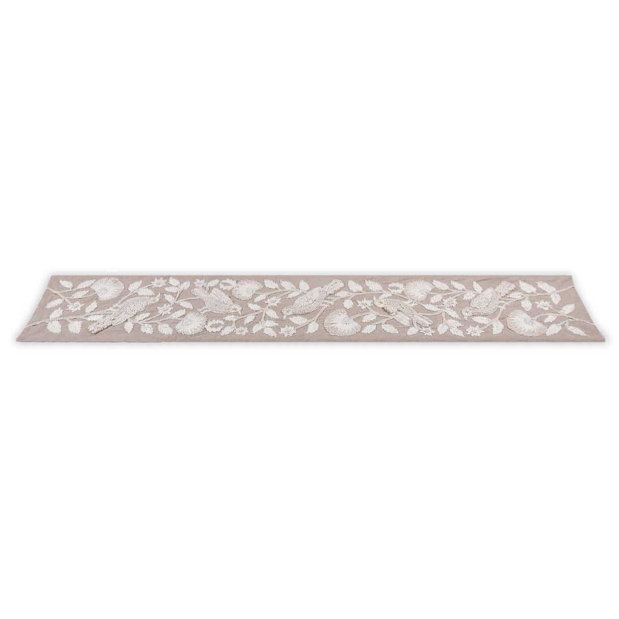 Decorative Embroidered Table Runner- Beige, 180 x 33 cm