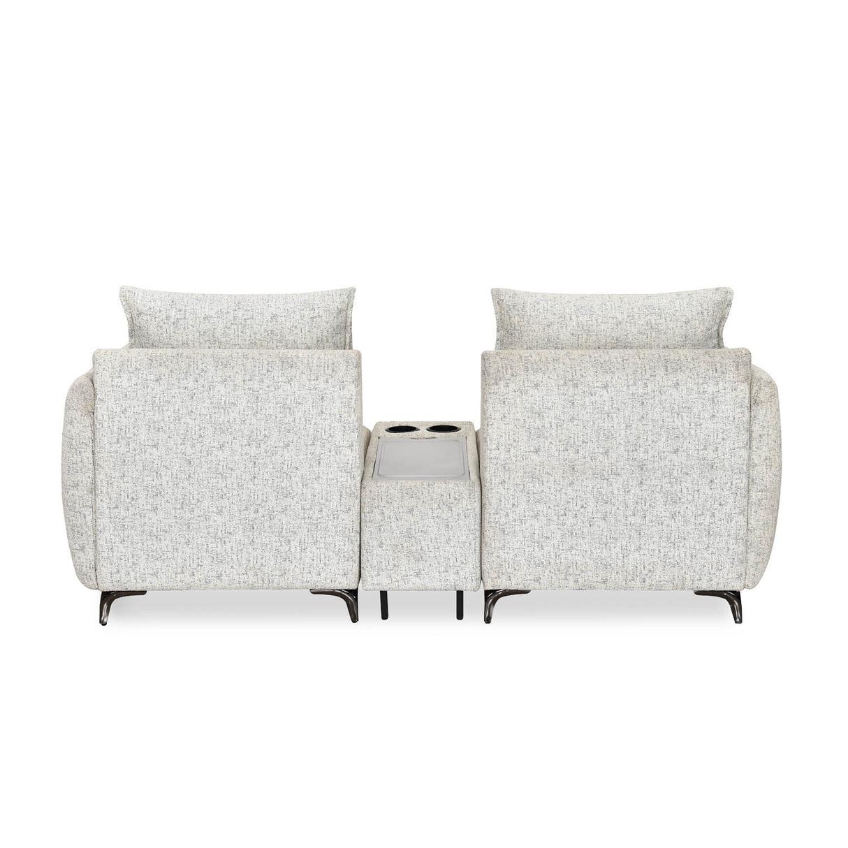 Infinia 2 Seater Fabric Sofa with Rectangle Console- Off White