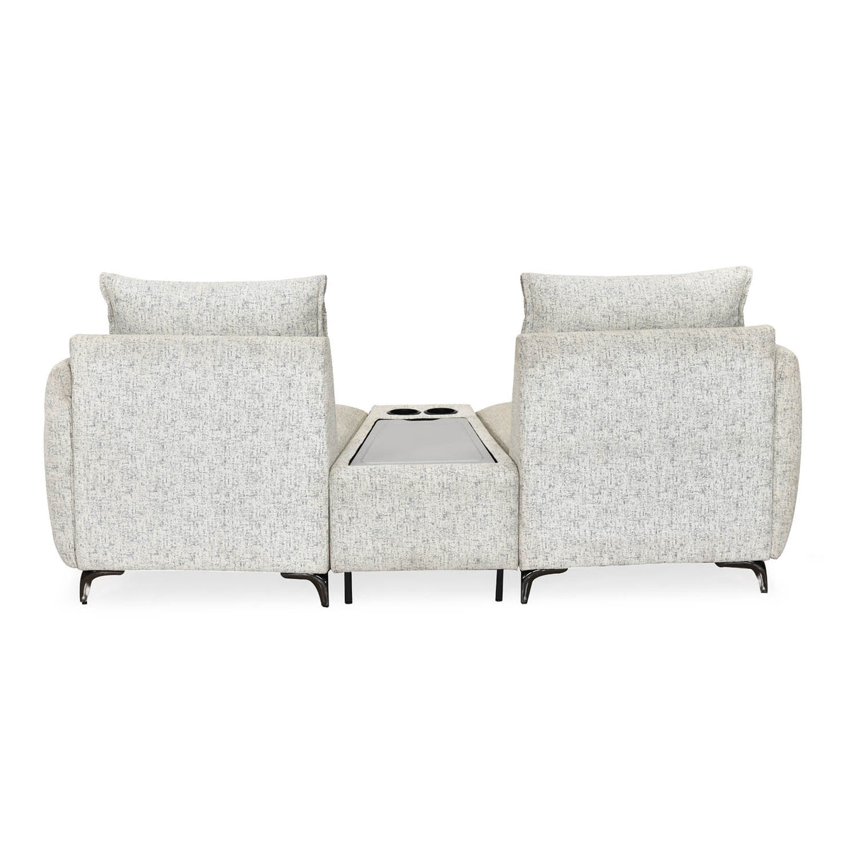 Infinia 2 Seater Fabric Sofa with Triangle Console- Off White