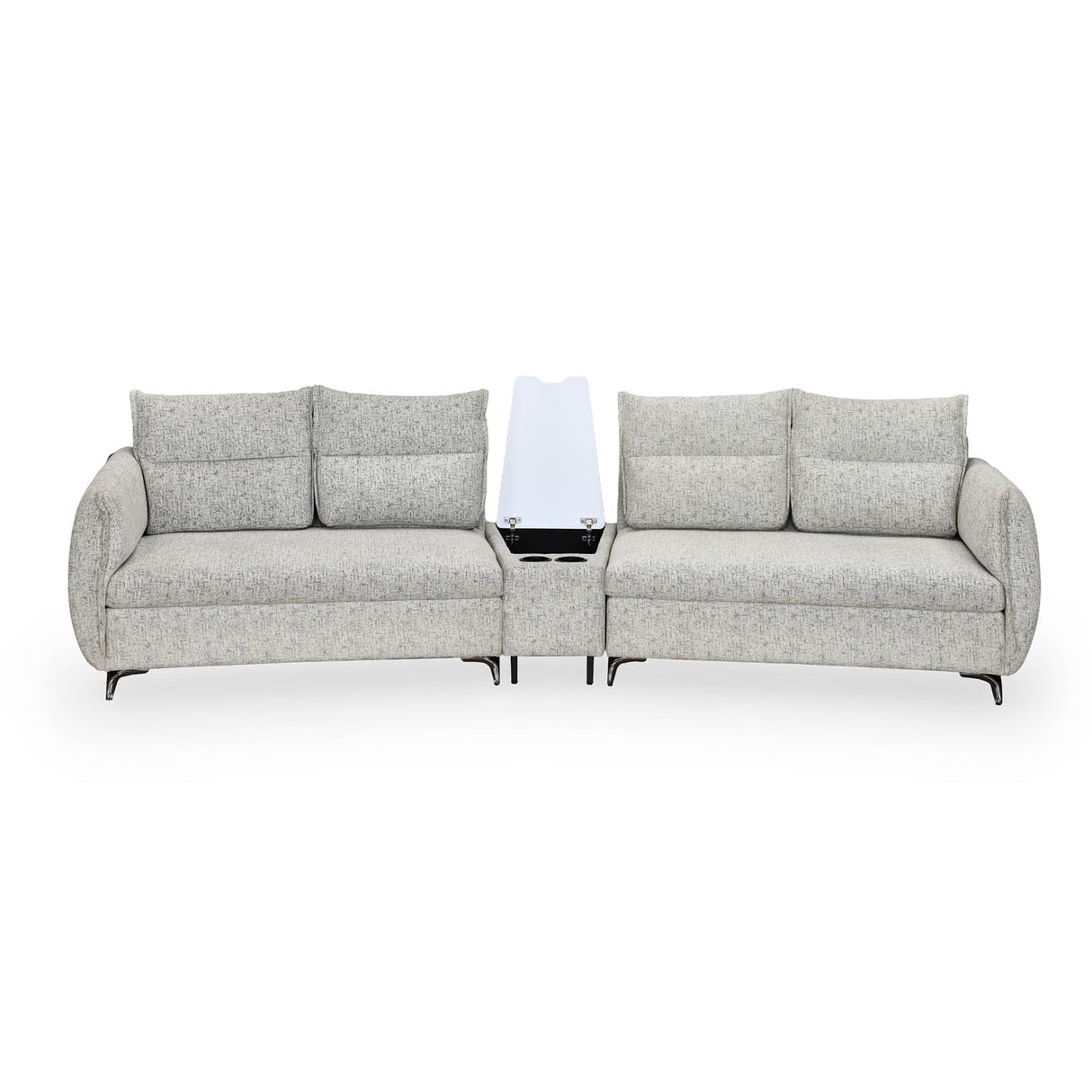 Infinia 2+2 Seater Fabric Sofa Set with Triangle Console- Off White