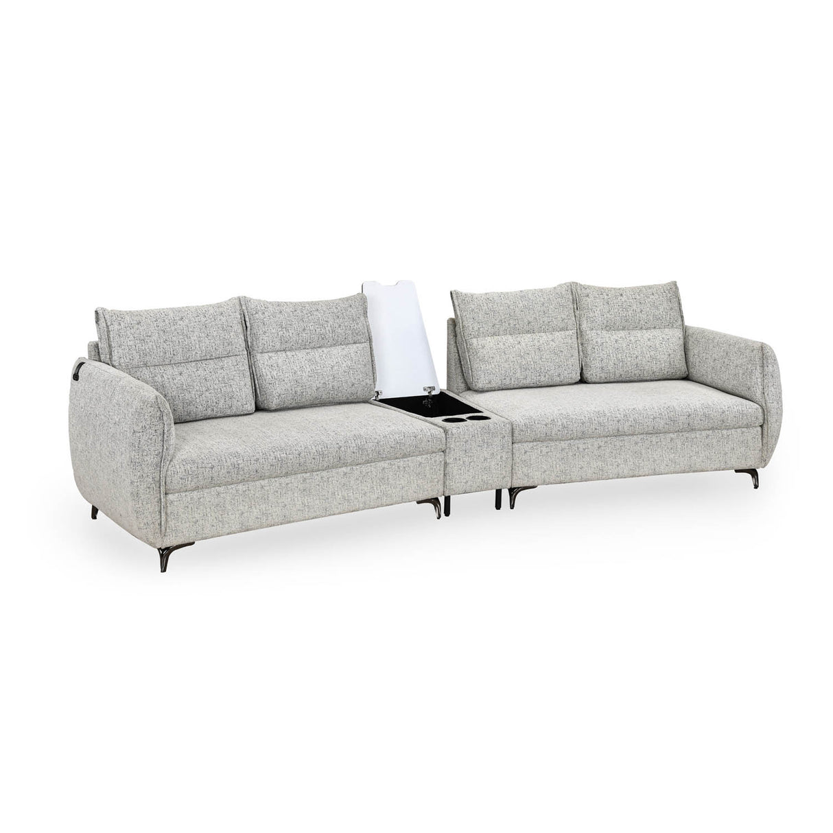 Infinia 2+2 Seater Fabric Sofa Set with Triangle Console- Off White