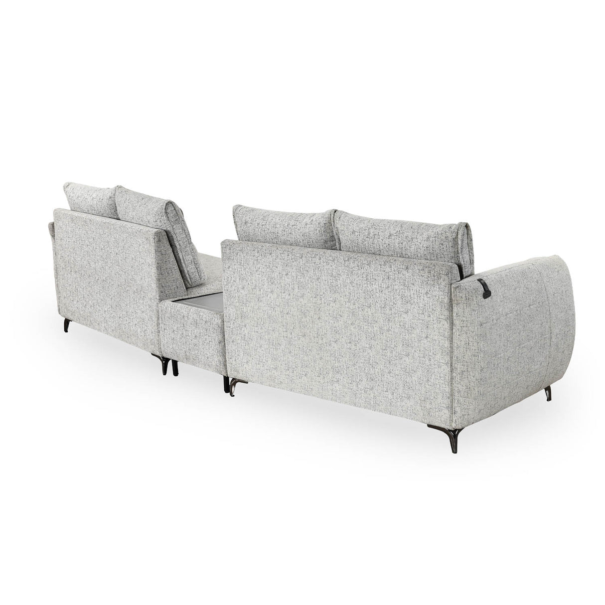 Infinia 2+2 Seater Fabric Sofa Set with Triangle Console- Off White