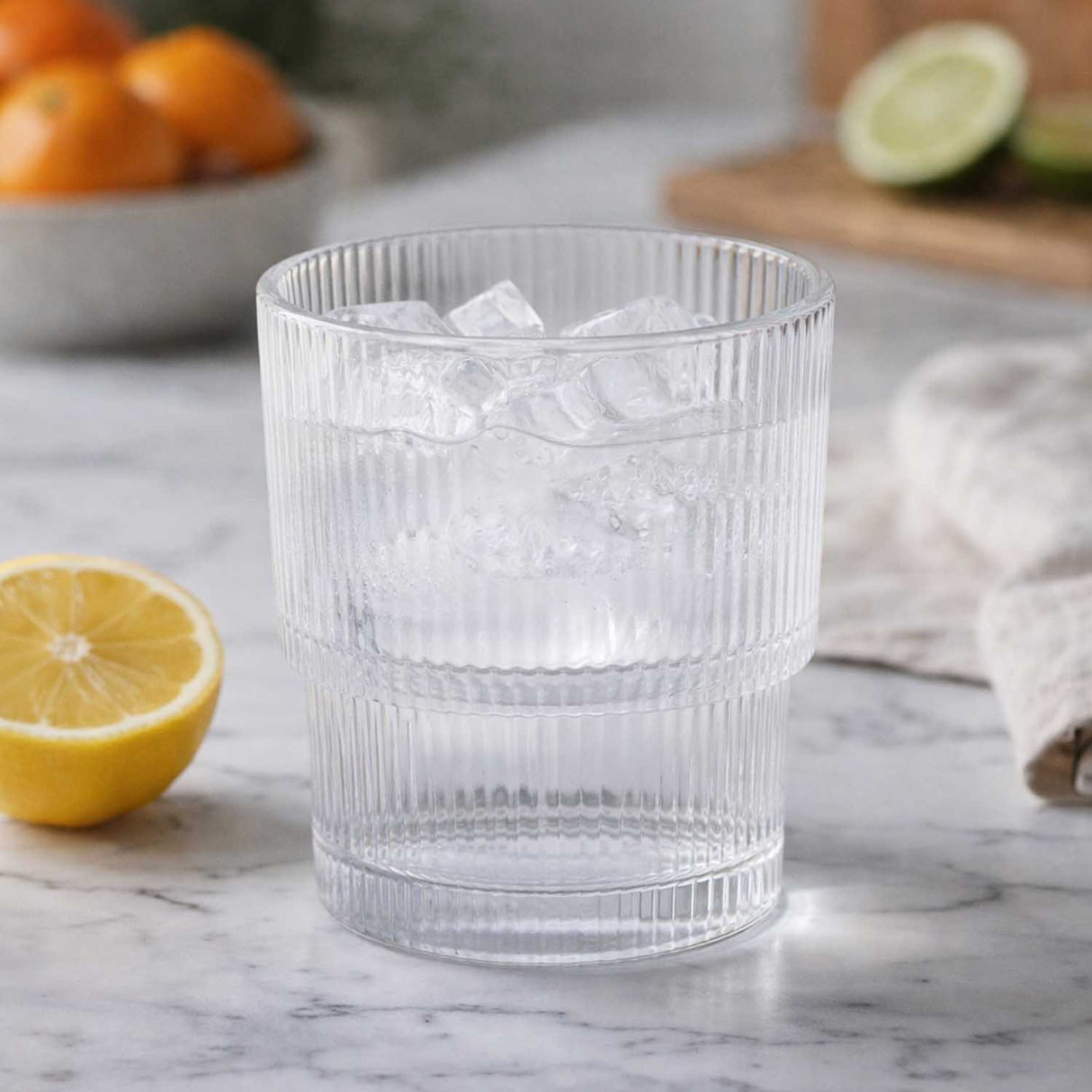 Stackable 330 ml Whisky Glass Set of 6- Transparent