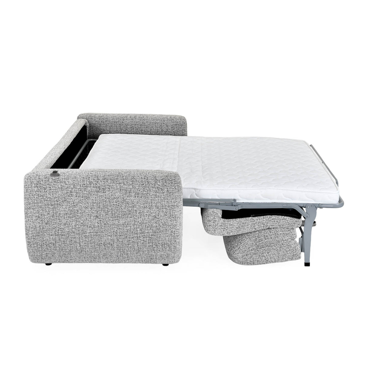 Nestivo 3 Seater Fabric Sofa Cum Bed with Pocket Spring Mattress- Texture Grey