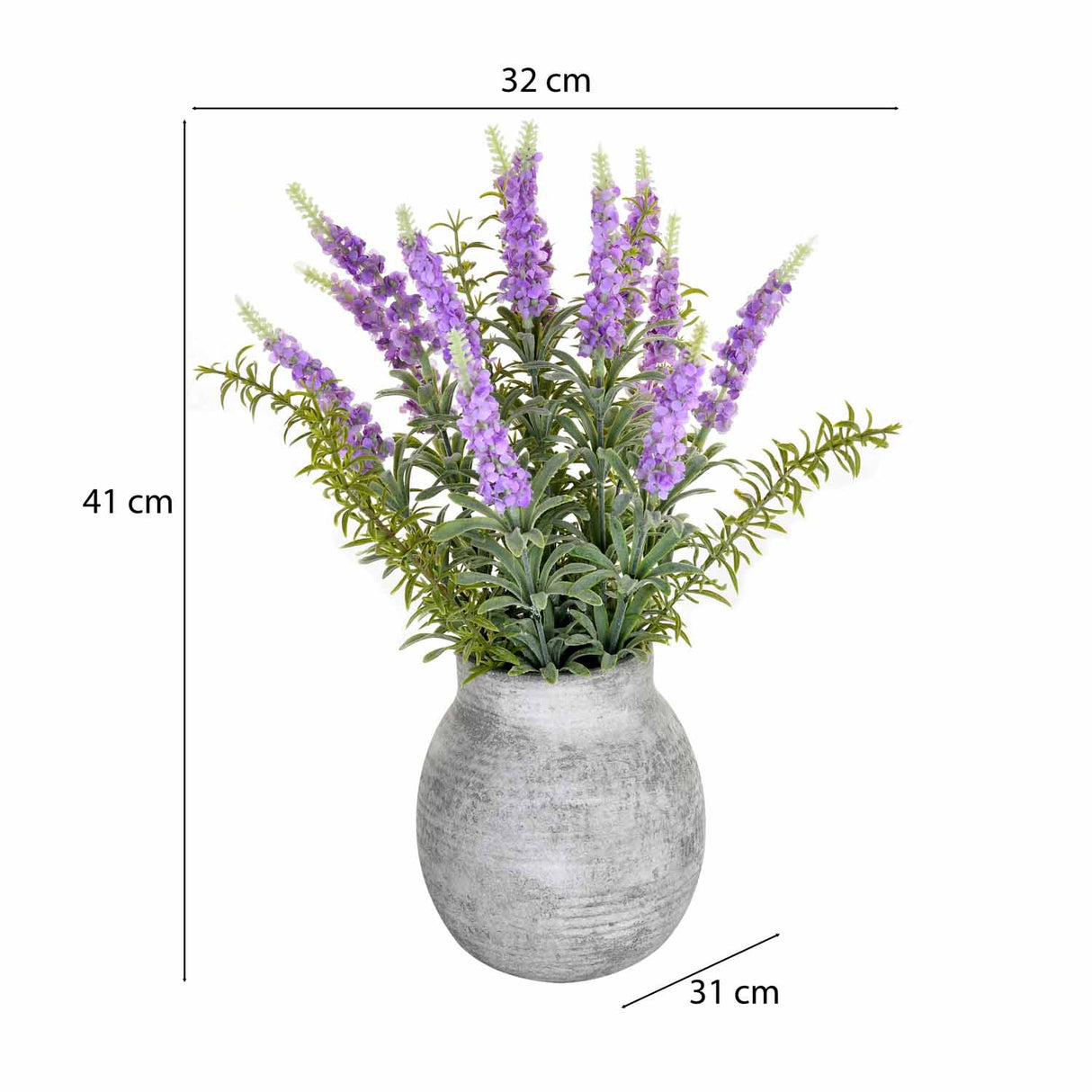 Artificial Lavender Flower Potted Plant - Purple
