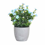 Artificial Gypsophila Flower Plant with Ceramic Pot- Blue