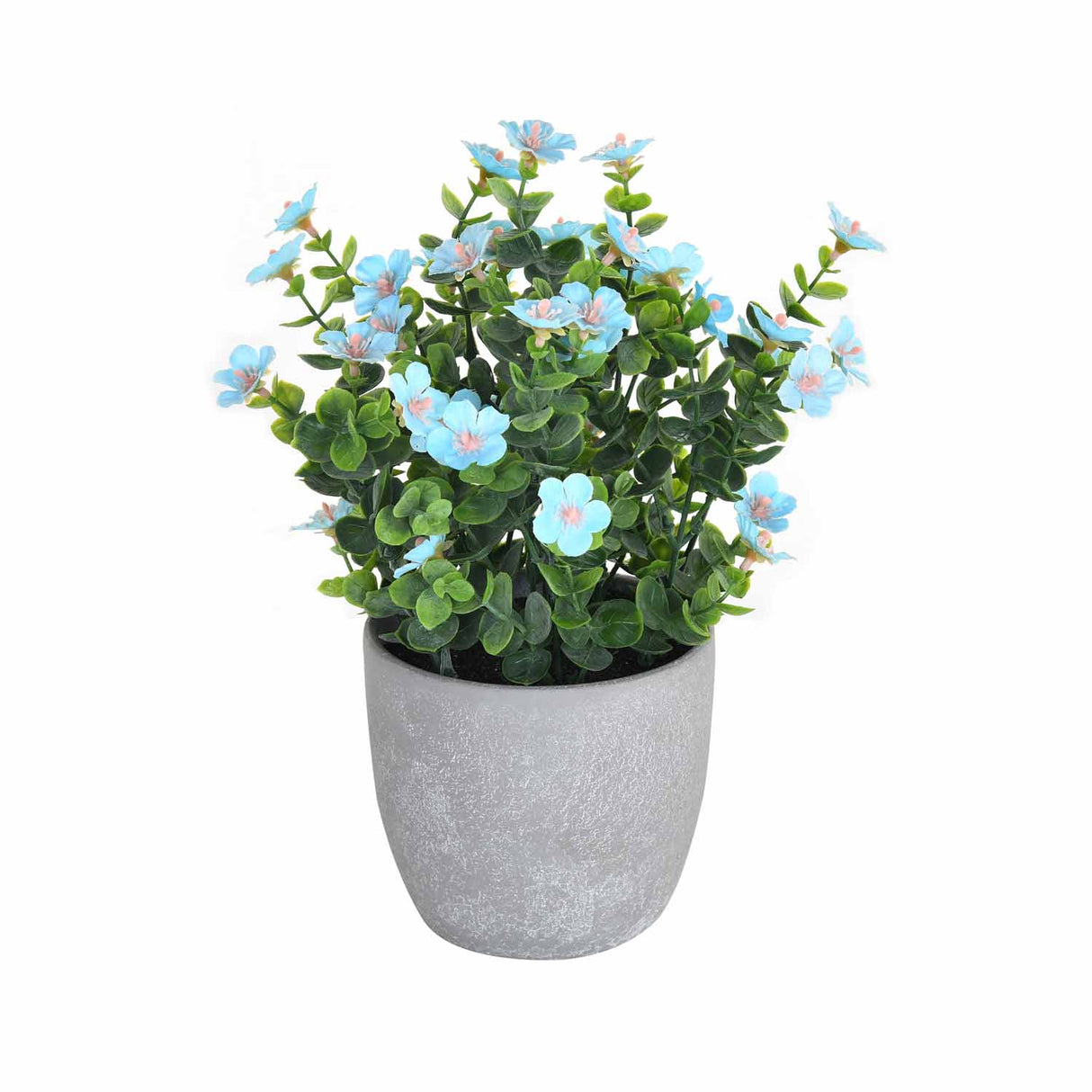 Artificial Gypsophila Flower Plant with Ceramic Pot- Blue