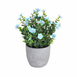 Artificial Gypsophila Flower Plant with Ceramic Pot- Blue