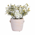 Artificial Multi Flowers Potted Plant - White