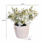 Artificial Multi Flowers Potted Plant - White