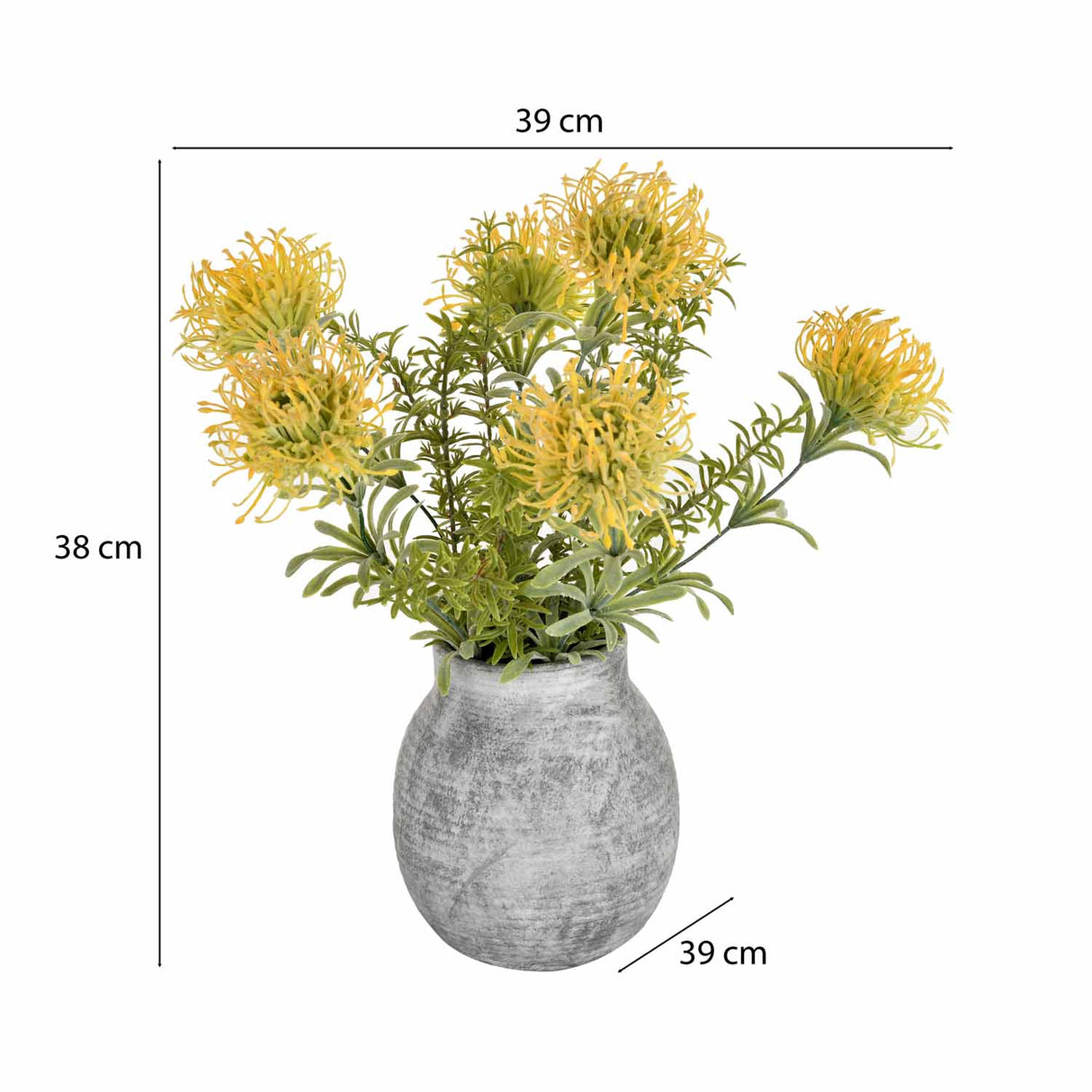 Artificial Daisy Flower Potted Plant - Yellow