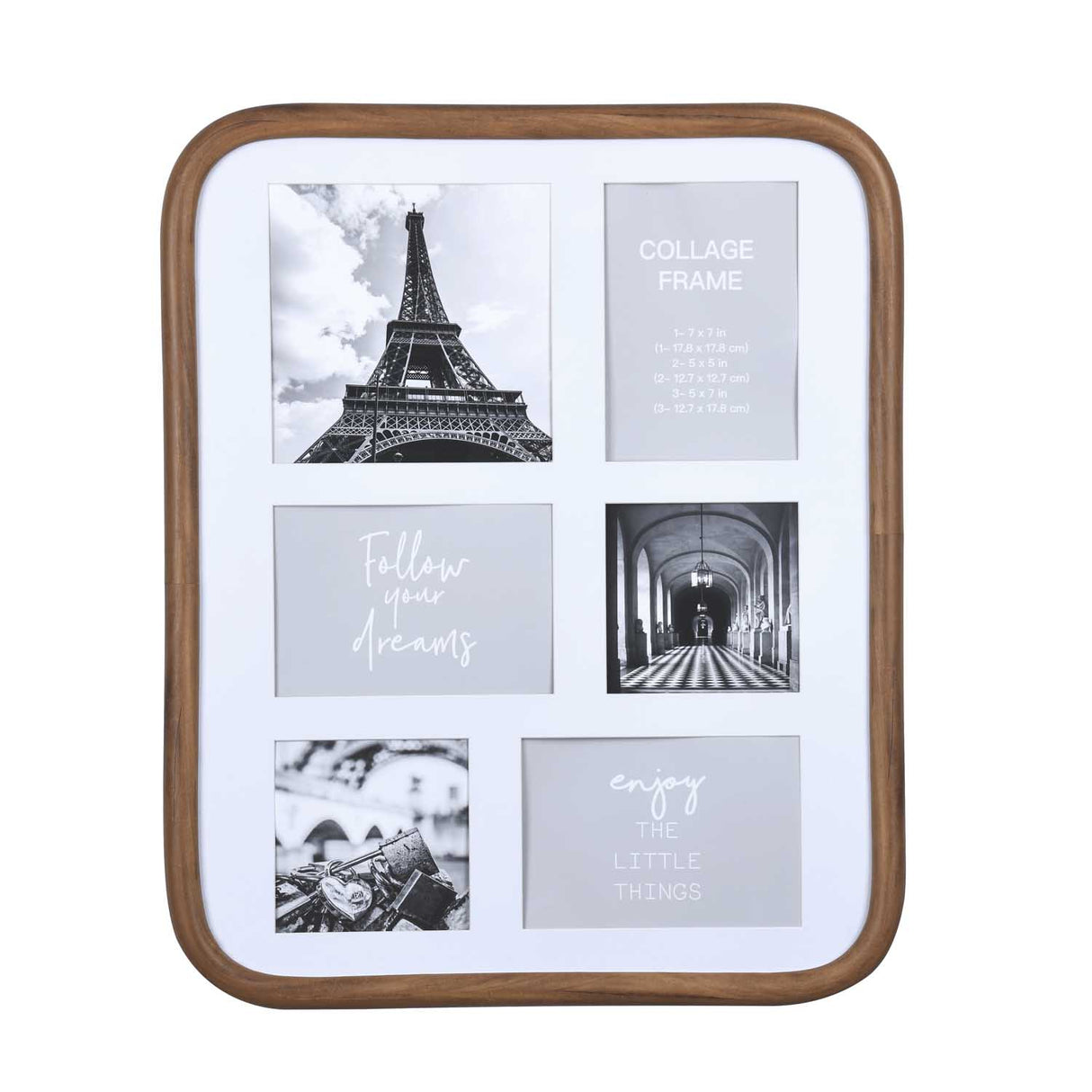 6 Pics Collage Photo Frame- Brown