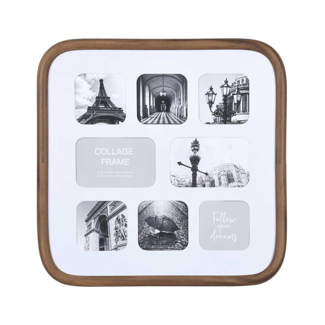 8 Pics Collage Photo Frame- Brown