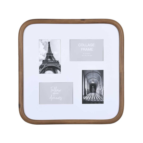 4 Pics Collage Photo Frame- Brown