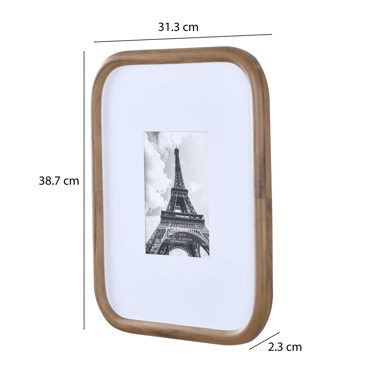 Single Pic 5"x7" Photo Frame- Brown