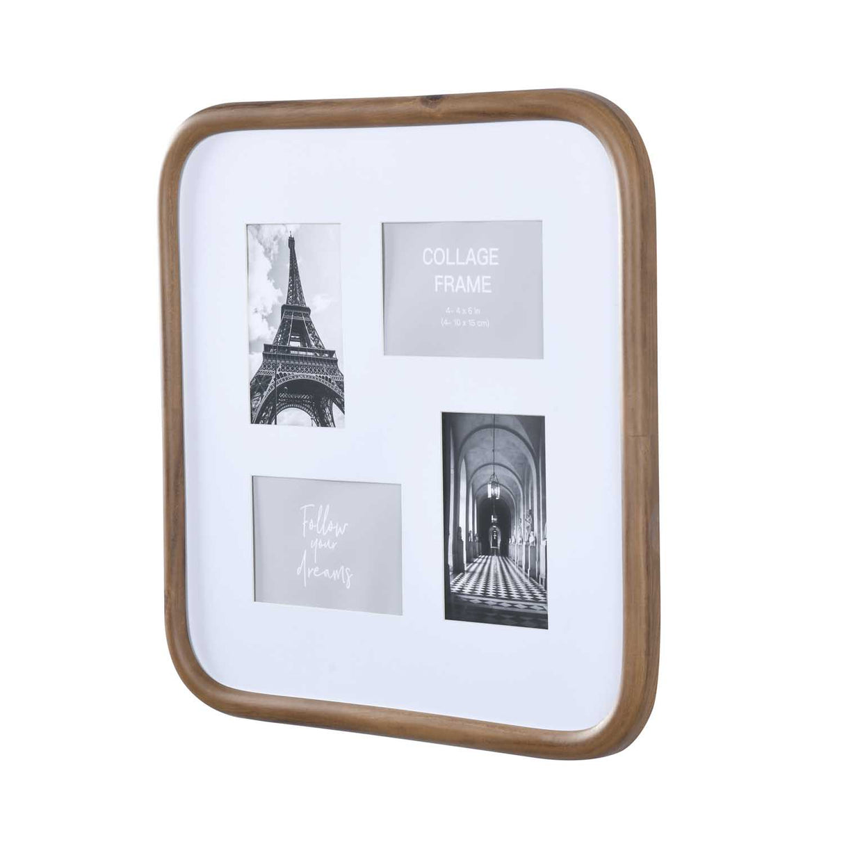4 Pics Collage Photo Frame- Brown