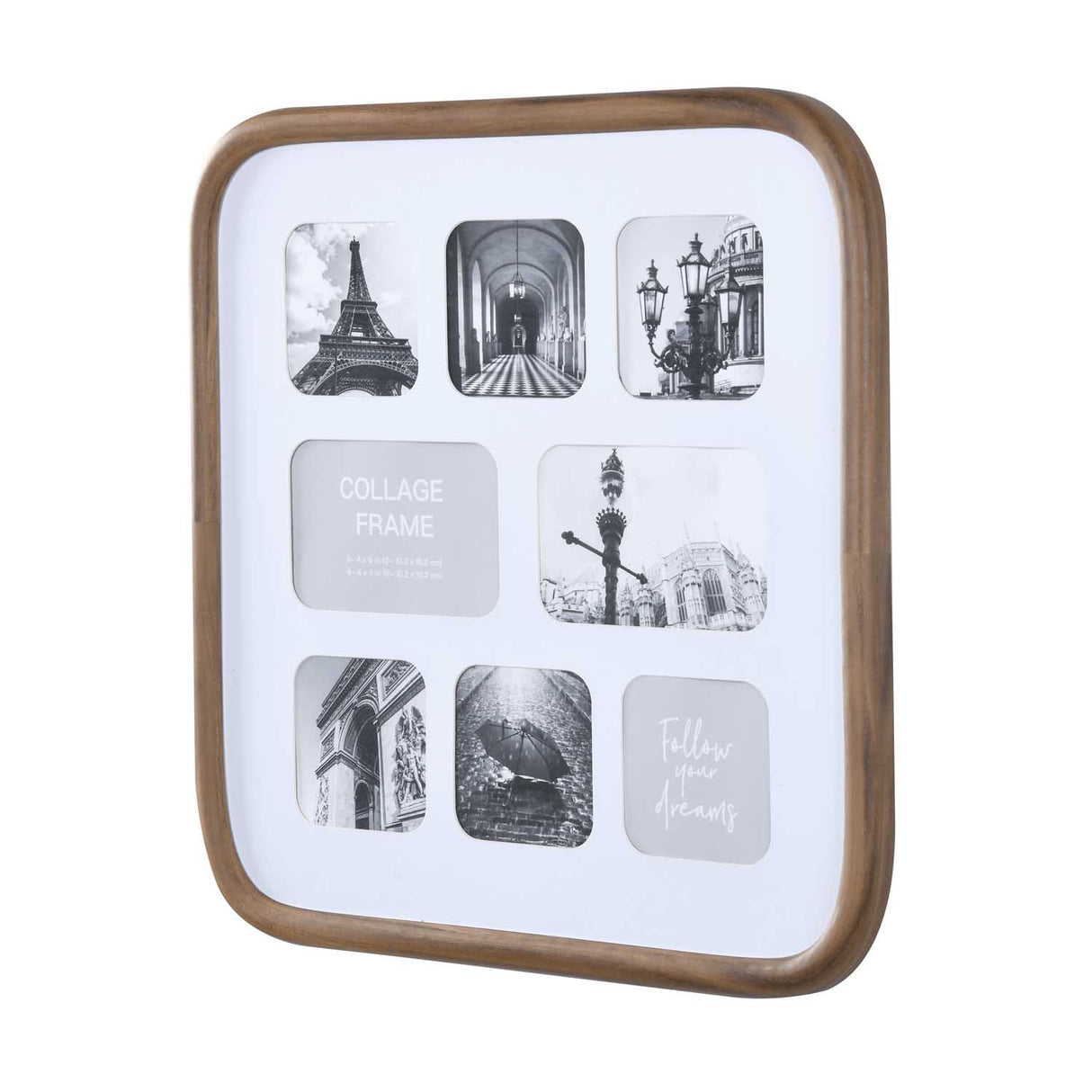 8 Pics Collage Photo Frame- Brown