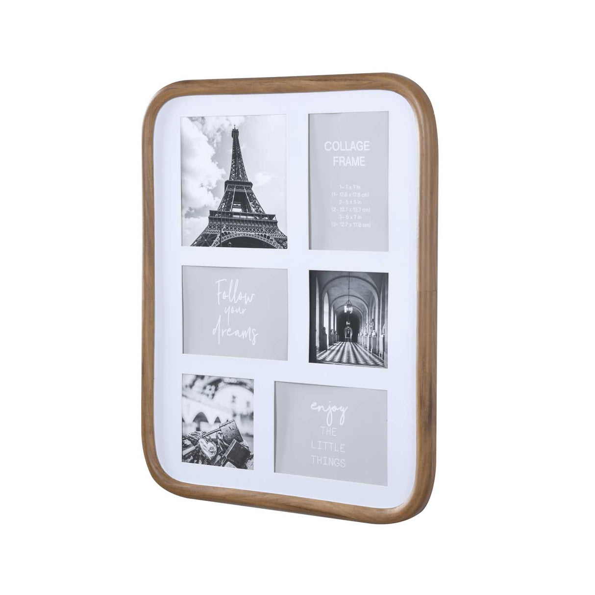 6 Pics Collage Photo Frame- Brown