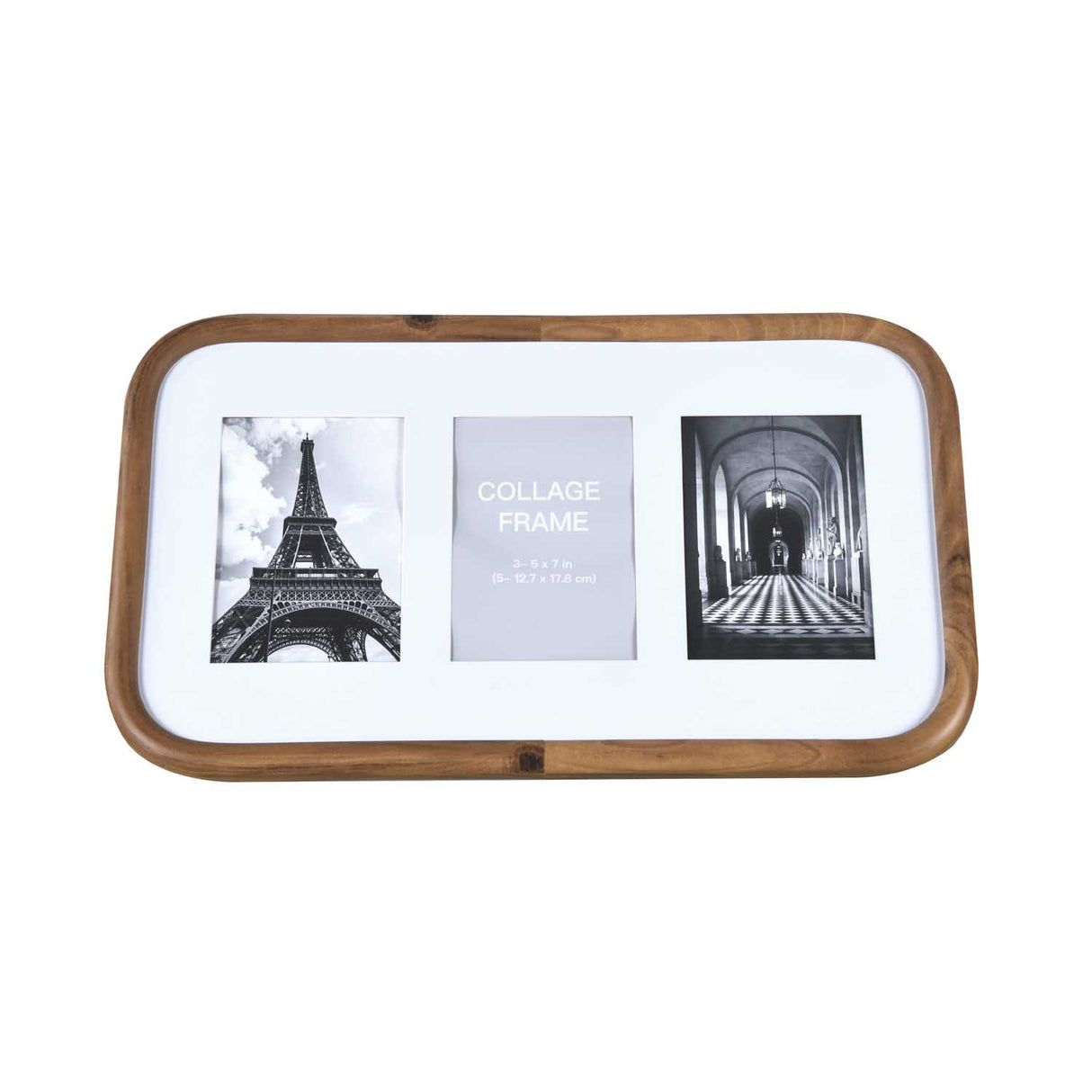 3 Pics Collage Photo Frame- Brown