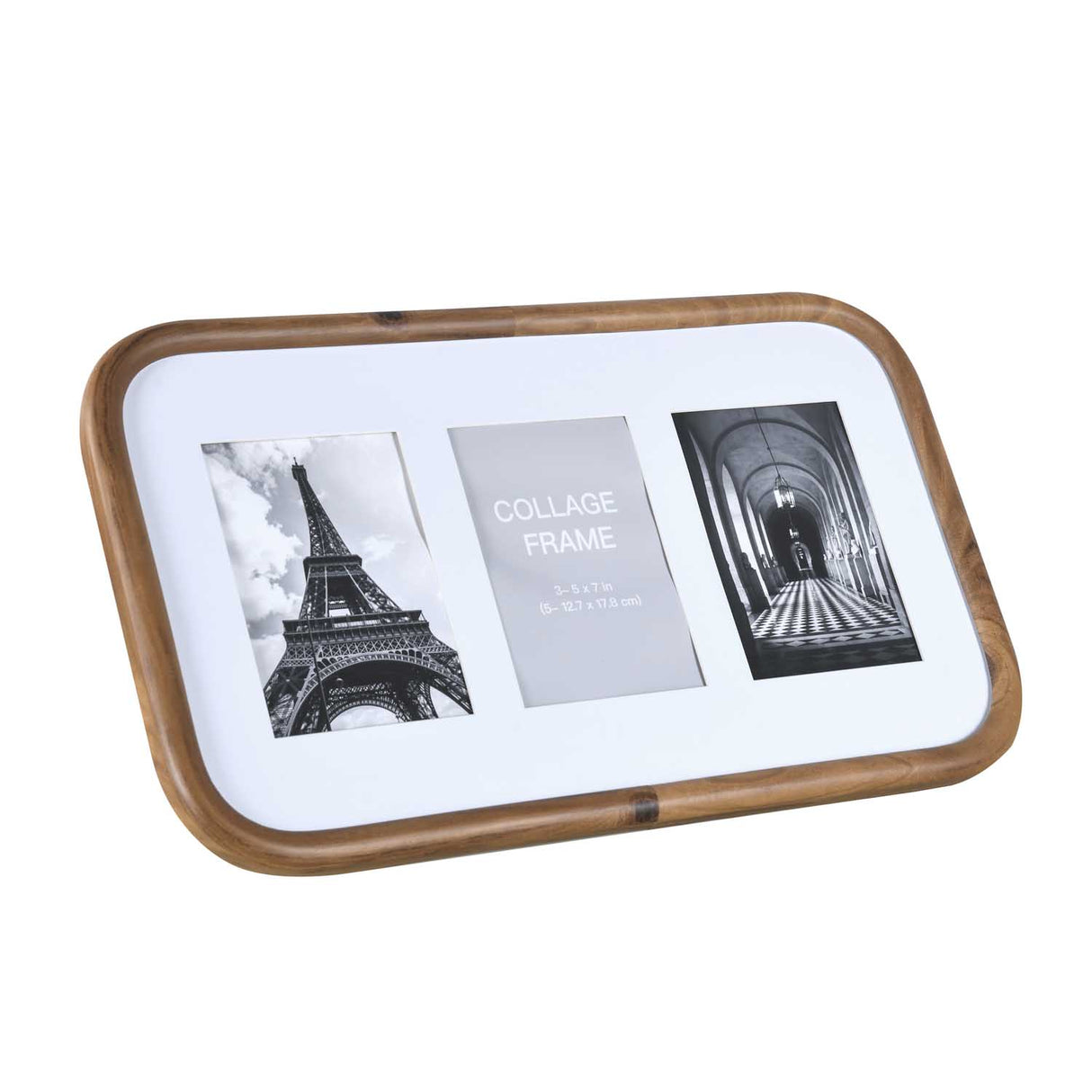 3 Pics Collage Photo Frame- Brown