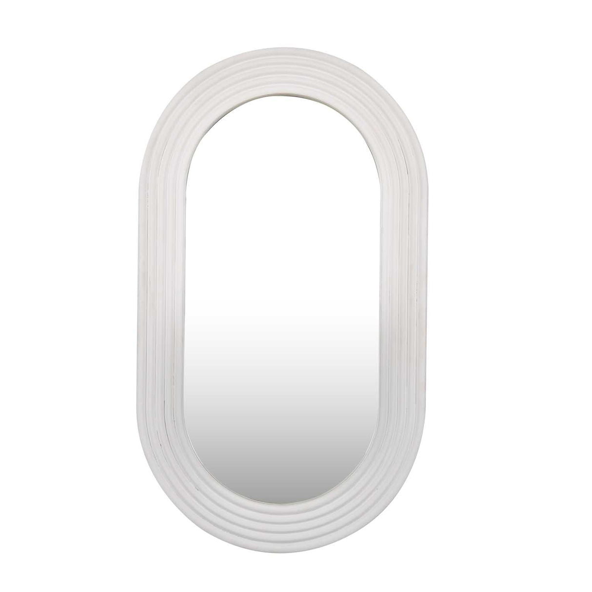 Oval Arch Wall Mirror- White