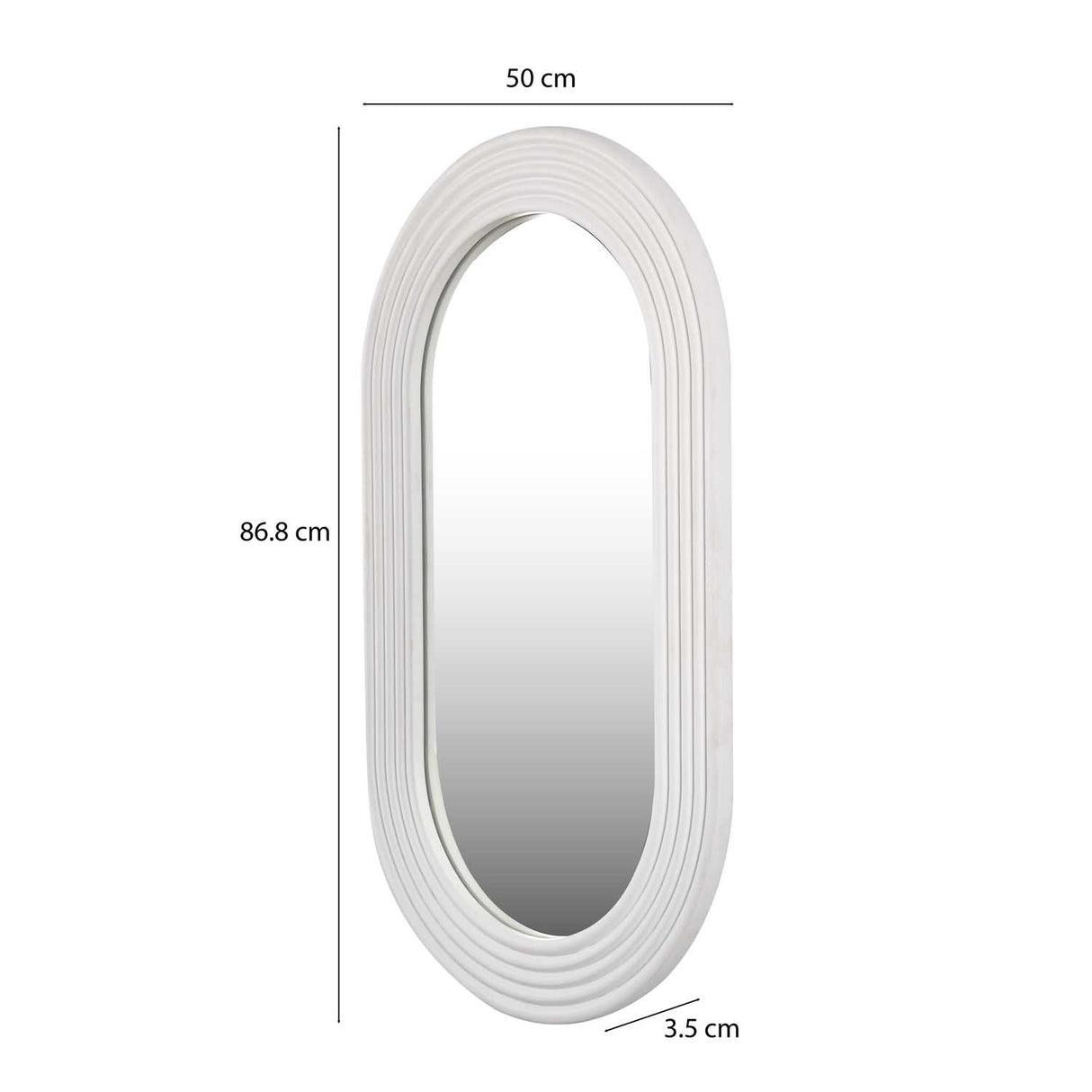 Oval Arch Wall Mirror- White