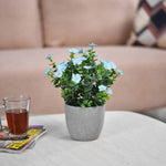 Artificial Gypsophila Flower Plant with Ceramic Pot- Blue