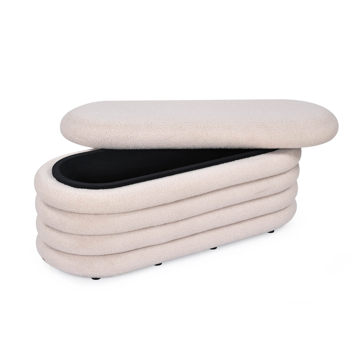Muffin Ottoman with Storage Big- Beige