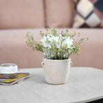 Artificial Multi Flowers Potted Plant - White