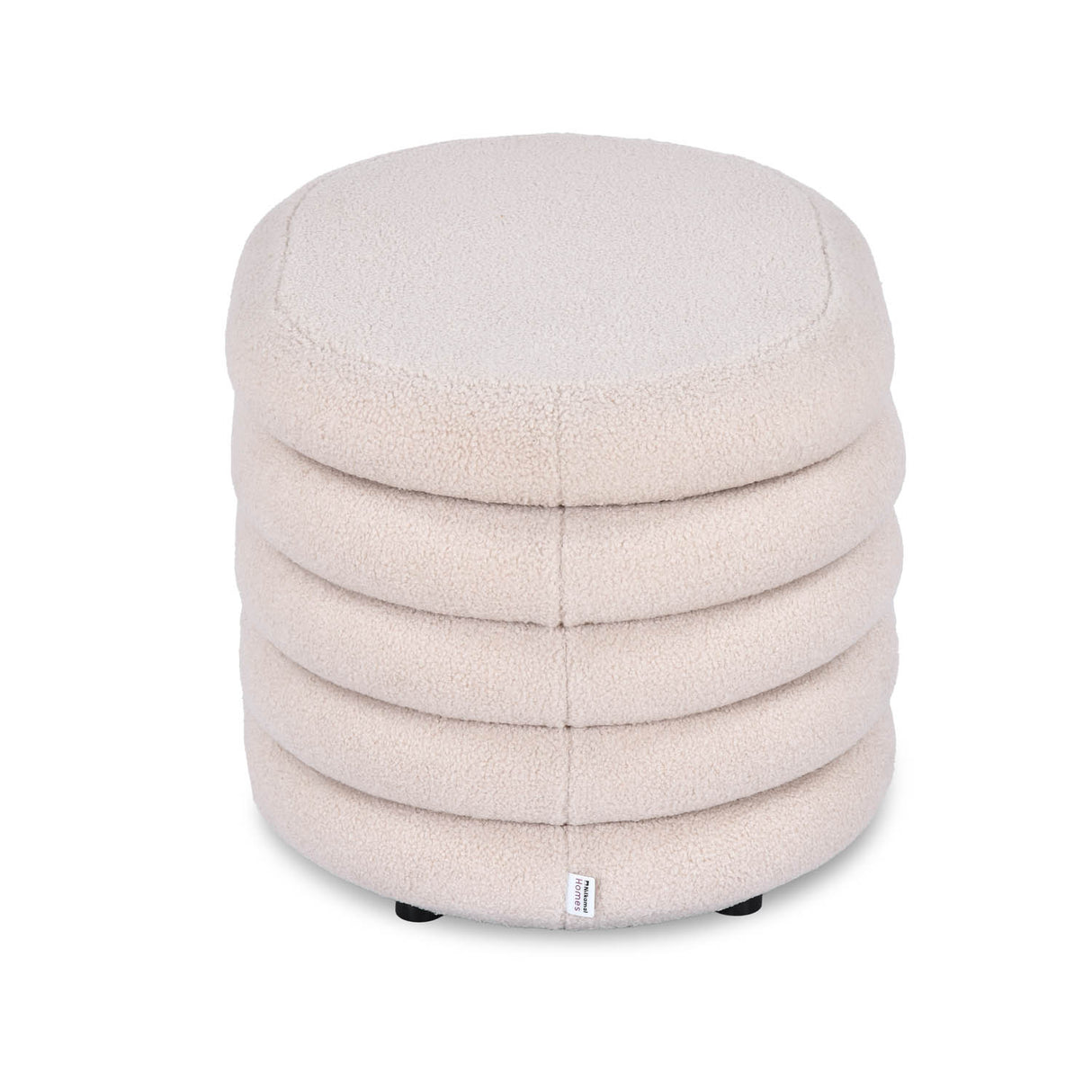 Muffin Ottoman with Storage Small- Beige