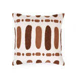 Oval Patch Pattern Cotton Cushion Cover- Brown