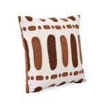 Oval Patch Pattern Cotton Cushion Cover- Brown