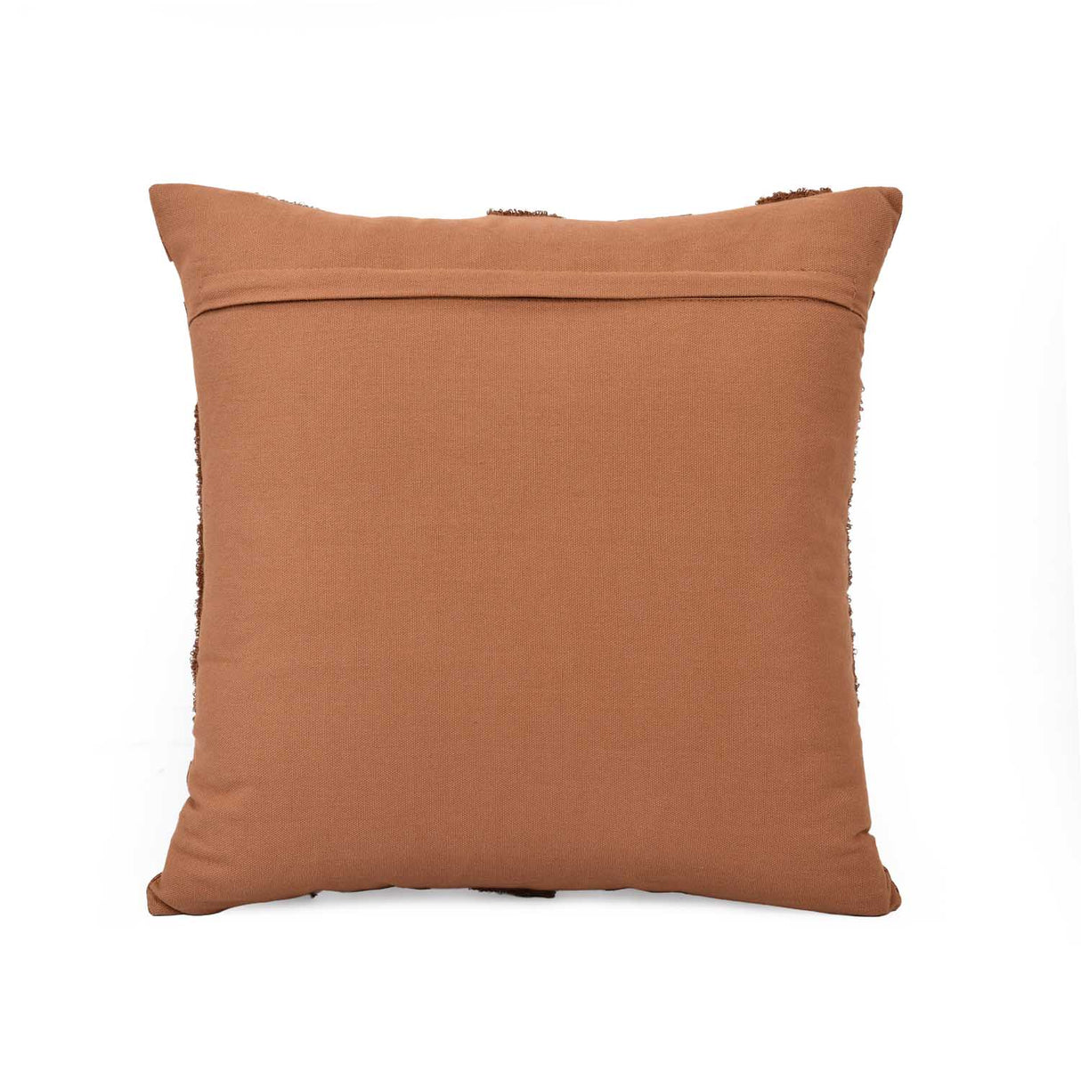 Oval Patch Pattern Cotton Cushion Cover- Brown