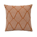 Rhombus Pattern Cotton Cushion Cover- Rust