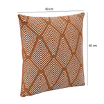 Rhombus Pattern Cotton Cushion Cover- Rust